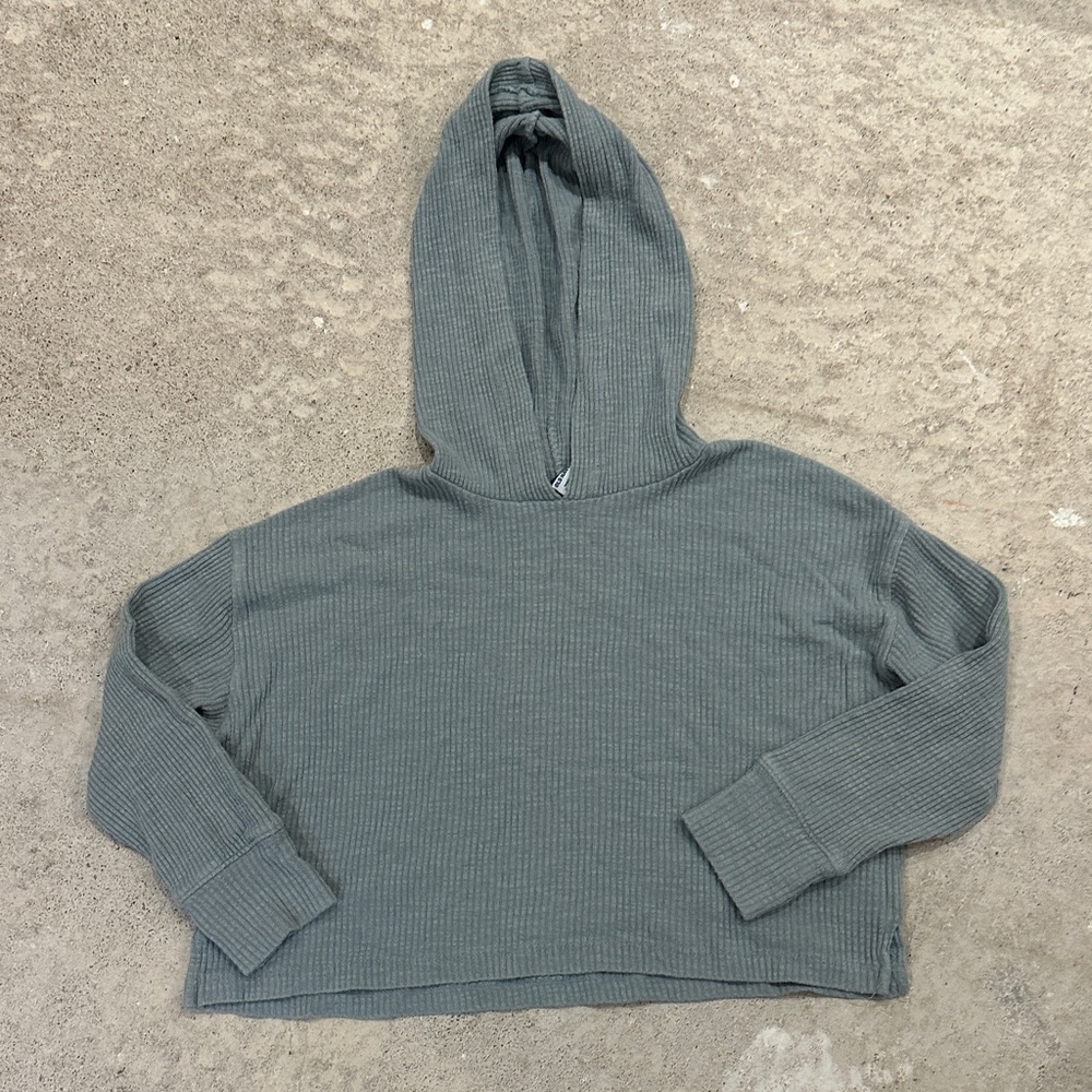 Old Navy Kids Gray Ribbed Hoodie